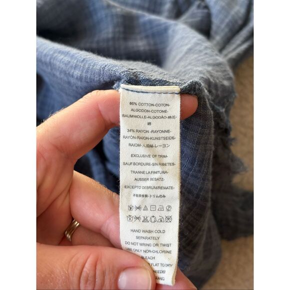 Free People Gauze Popover Tunic Button Down Shirt size M - Picture 8 of 8